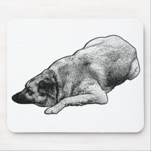 Manga Dot Dog Inspires Tranquil Desk Routine Mouse Pad