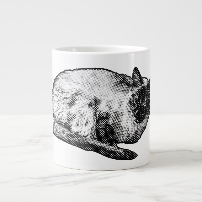 Manga-dotted winter curl large coffee mug (Front)