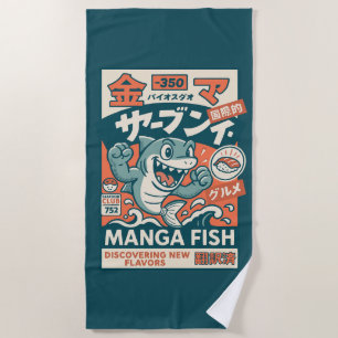 Manga Fish Beach Towel