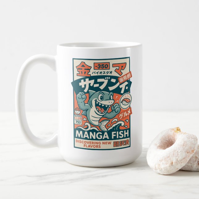 Manga Fish Coffee Mug (With Donut)