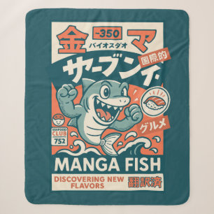 Manga Fish Sherpa Blanket