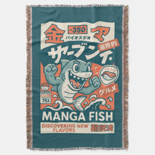 Manga Fish Throw Blanket