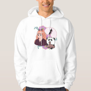 Manga Girl and Panda with Leg Prosthesis Hoodie