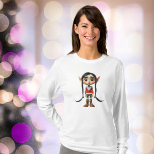 Manga Girl Christmas Elf Women's Tee