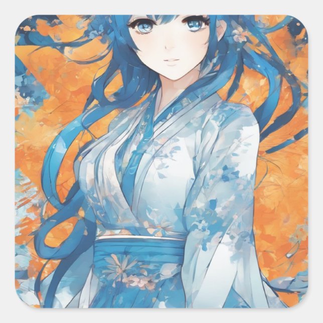 Manga girl sticker leu (Front)