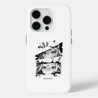 Manga Is My Life Anime Eyes Glitch Art iPhone 15 Pro Case