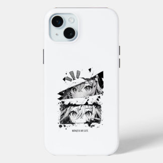 Manga Is My Life Anime Eyes Glitch Art iPhone 15 Mini Case
