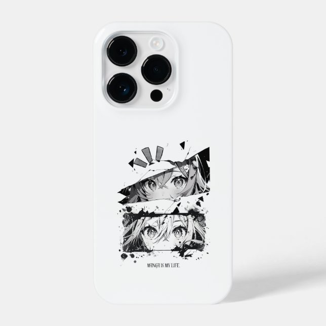 Manga Is My Life Anime Eyes Glitch Art iPhone Case (Back)