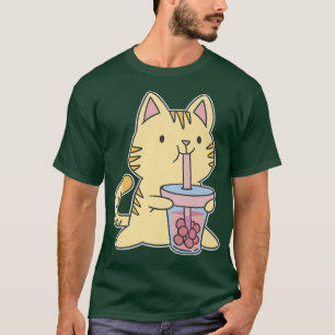 Manga Kitten Japanese Cute Bubble Tea Kitty Kawaii T-Shirt
