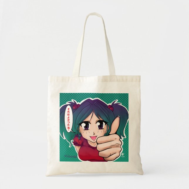 Manga little girl who encouraged - pile up tote bag (Front)