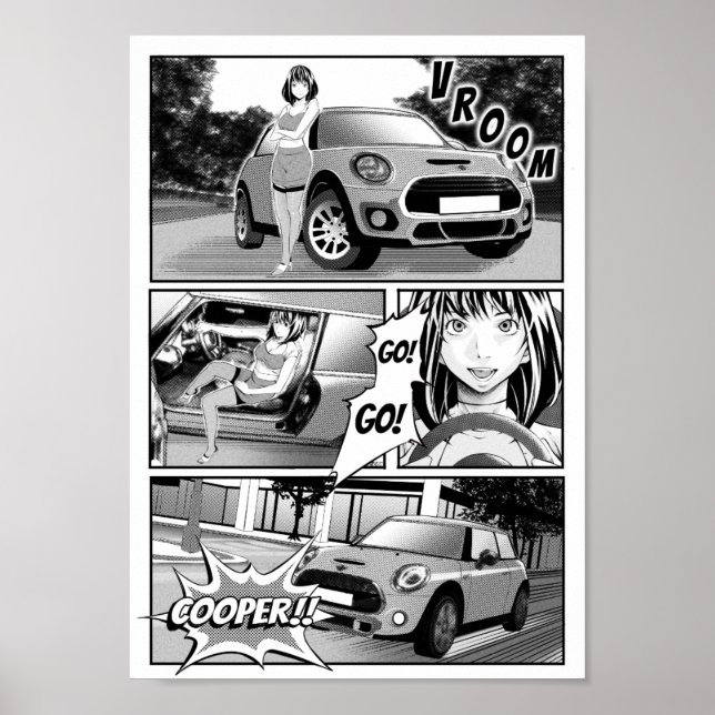 Manga Mini Cooper Poster (Front)