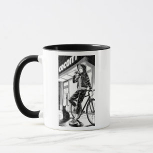 Manga Monochrome Illustration - Cyberpunk Girl Mug