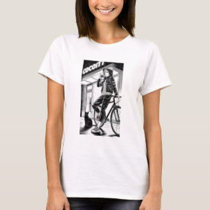 Manga Monochrome Illustration - Cyberpunk Girl T-Shirt