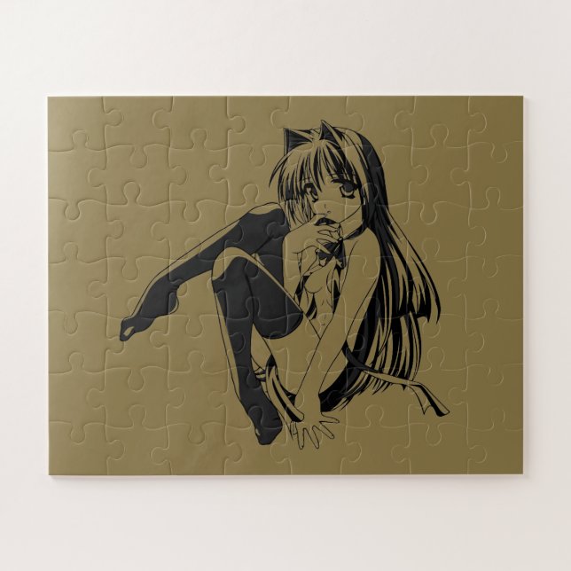 Manga, Neko Catgirl Furry Kawaii Loli  Jigsaw Puzzle (Horizontal)