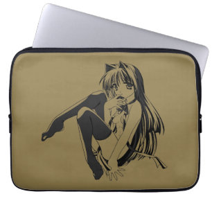 Manga, Neko Catgirl Furry Kawaii Loli Laptop Sleeve