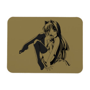 Manga, Neko Catgirl Furry Kawaii Loli  Magnet