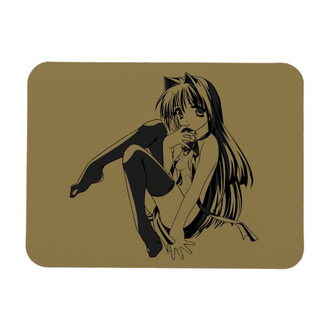 Manga, Neko Catgirl Furry Kawaii Loli  Magnet (Horizontal)