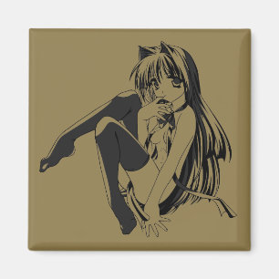 Manga, Neko Catgirl Furry Kawaii Loli  Magnet