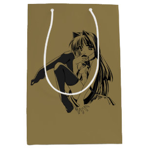Manga, Neko Catgirl Furry Kawaii Loli  Medium Gift Bag