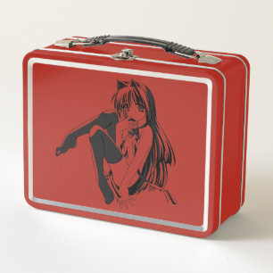 Manga, Neko Catgirl Furry Kawaii Loli Metal Lunch Box