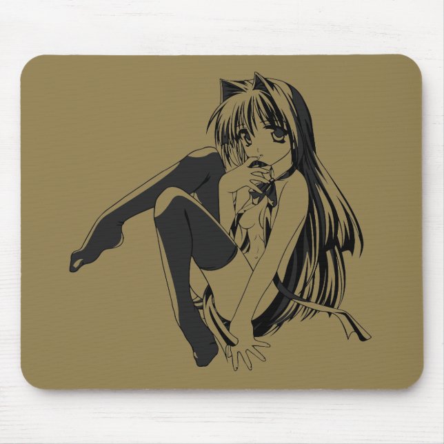 Manga, Neko Catgirl Furry Kawaii Loli  Mouse Pad (Front)