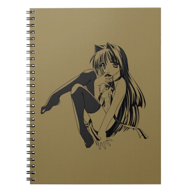 Manga, Neko Catgirl Furry Kawaii Loli  Notebook (Front)