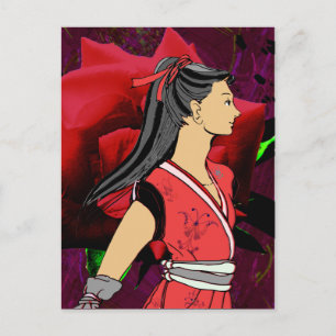 MANGA NINJA girl Postcard