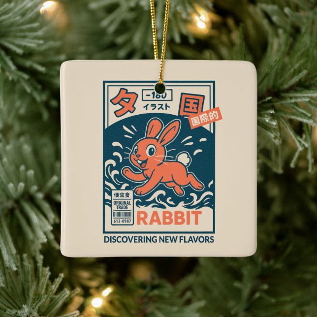 Manga Rabbit Ceramic Ornament (Tree)