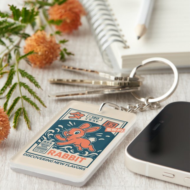 Manga Rabbit Key Ring (Front Right)