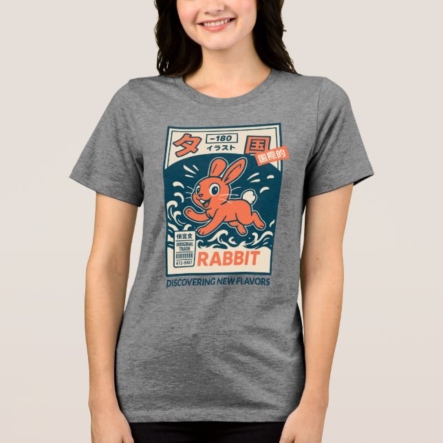 Manga Rabbit Tri-Blend Shirt (Front)