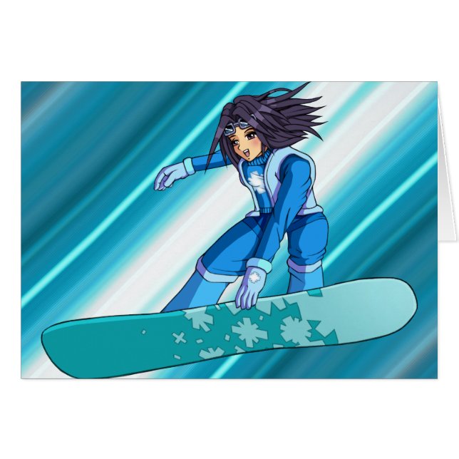 Manga Snowboarder Girl (Front Horizontal)