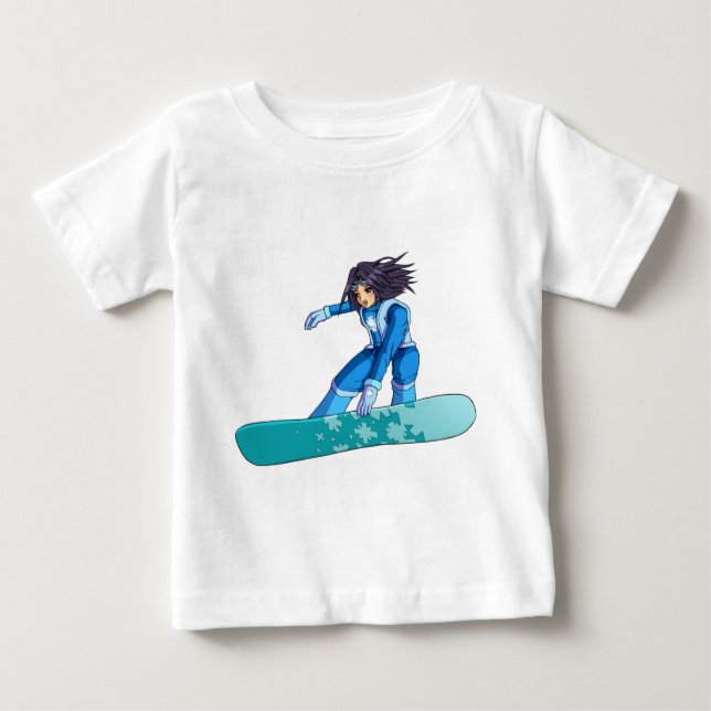Manga Snowboarder Girl Baby T-Shirt (Front)