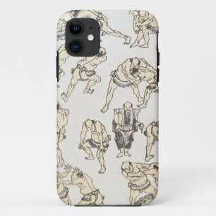 Manga: studies of gestures and postures of wrestle iPhone 11 case