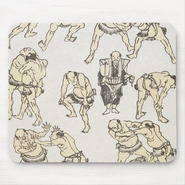Manga: studies of gestures and postures of wrestle mouse pad (Front)