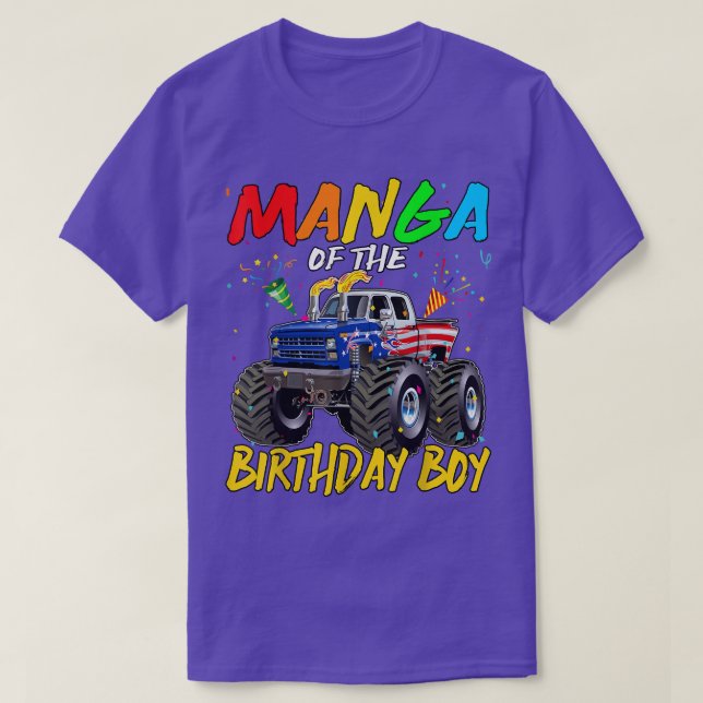 Manga The Birthday Boy Monster Truck Birthday Part T-Shirt (Design Front)
