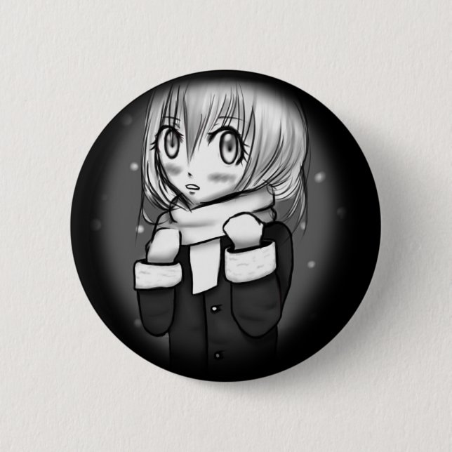 manga winter 6 cm round badge (Front)