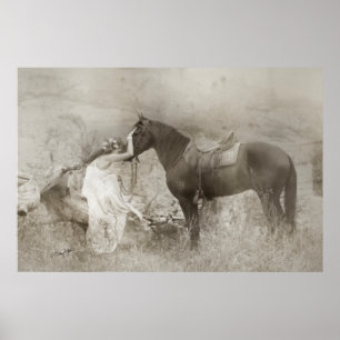 Mangalarga Marchador Stallion and Woman Poster