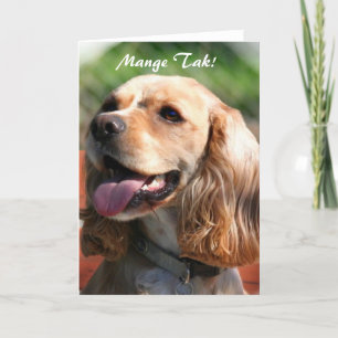 Mange Tak Thank You Cocker spaniel greeting card