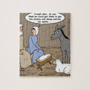 Manger Danger Nativity Scene Jigsaw Puzzle