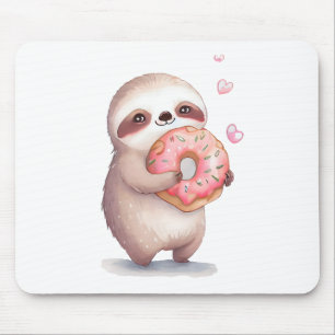 Manger des donuts comme un paresseux! mouse pad