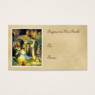 Manger Jesus Gift Tag Christmas