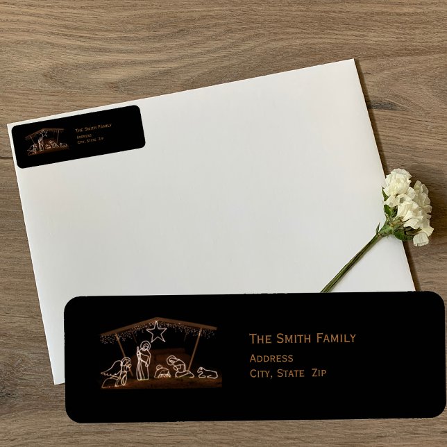 Manger Religious Christian Christmas Address Label Return Address Label (Creator Uploaded)
