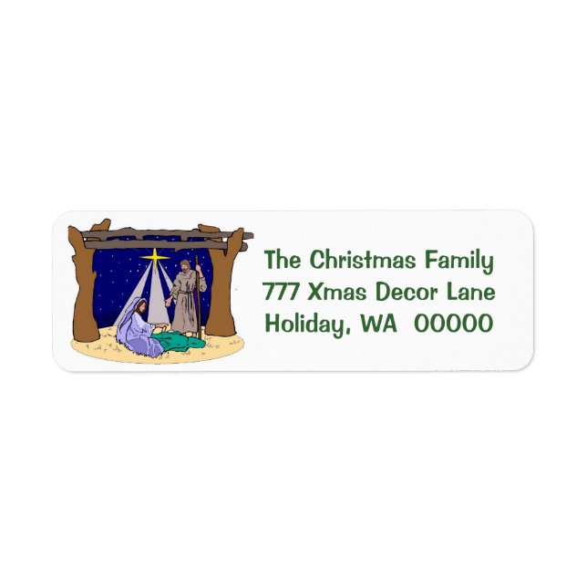 Manger Scene  Christmas Cards Envelope  Labels (Front)