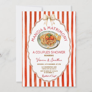 Mangia and Matrimony Italian Pasta Couples Shower Invitation
