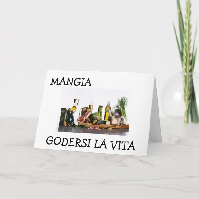 "MANGIA - EAT AND ENJOY LIFE" BIRTHDAY CARD (Front)