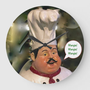 Mangia, Mangia, Mangia Kitchen Clock