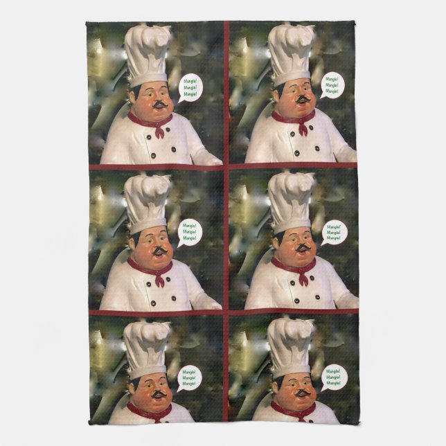 Mangia, Mangia, Mangia Kitchen Towel (Vertical)