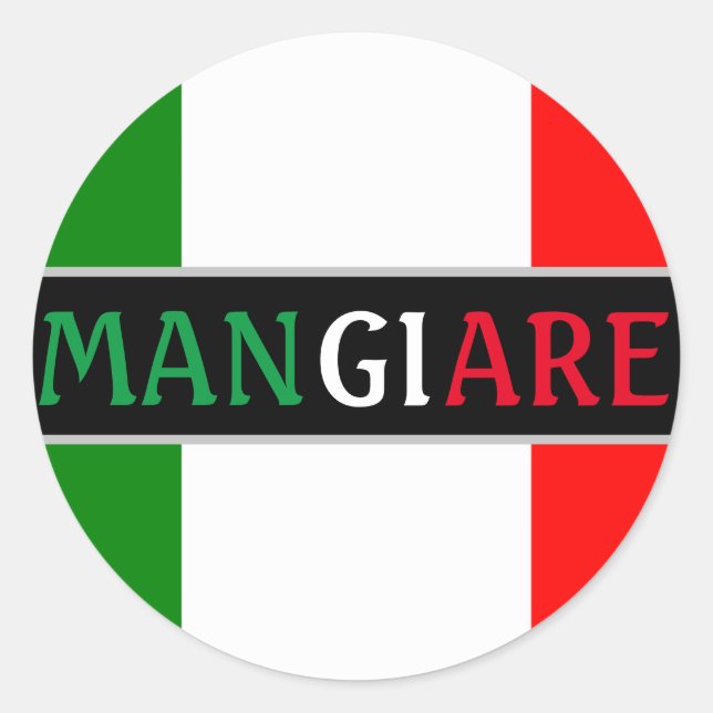 Mangiare Eat in Italian Dinner Classic Round Sticker (Front)