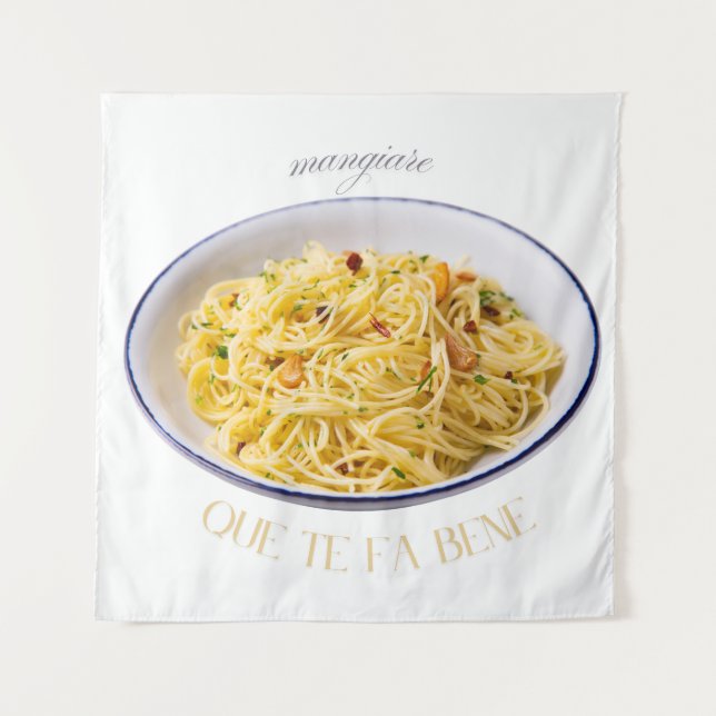 Mangiare Pasta Art Tapestry (Front)
