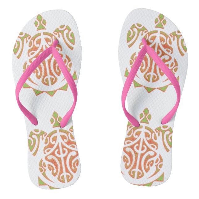 Mango and Lime Polynesian Turtle Thongs (Footbed)